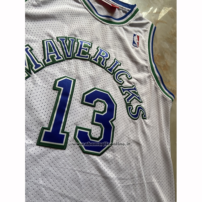 Maglia Dallas Mavericks Steve Nash No 13 Mitchell & Ness 1998-99 Bianco